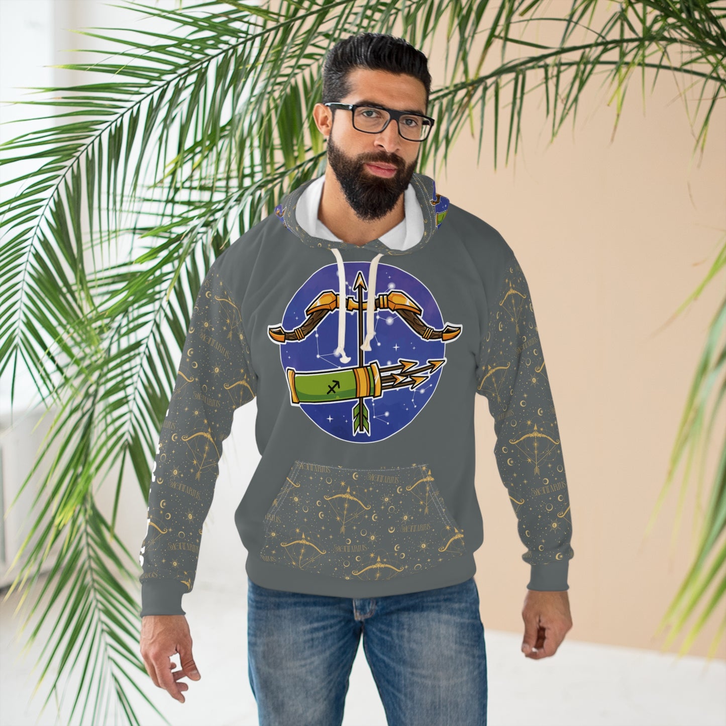 Sagittarius Unisex Pullover Hoodie (Dark Grey)