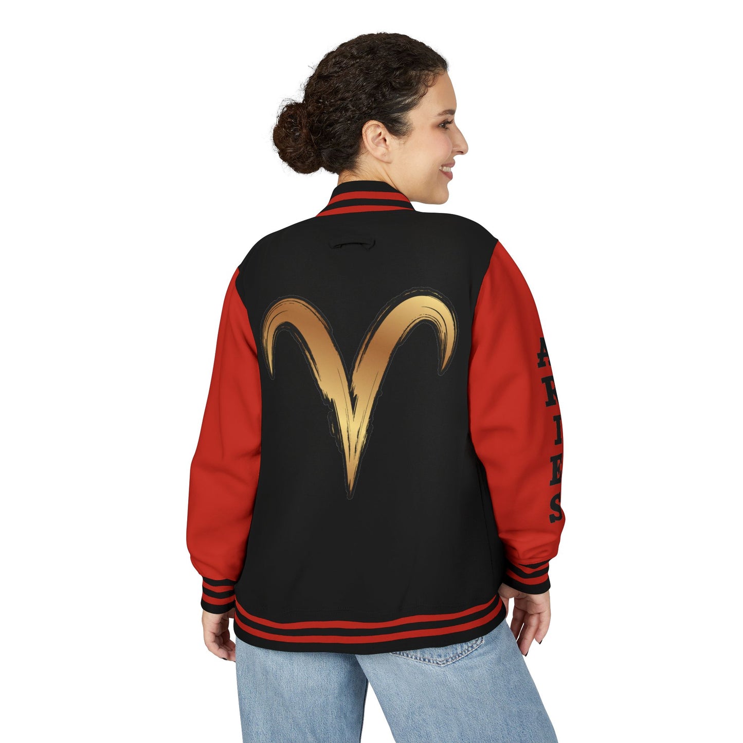 Aries Unisex Heavyweight Letterman Jacket, Zodiac Style Jacket, Astrology Apparel, Birthday Gift, Personalized Outerwear