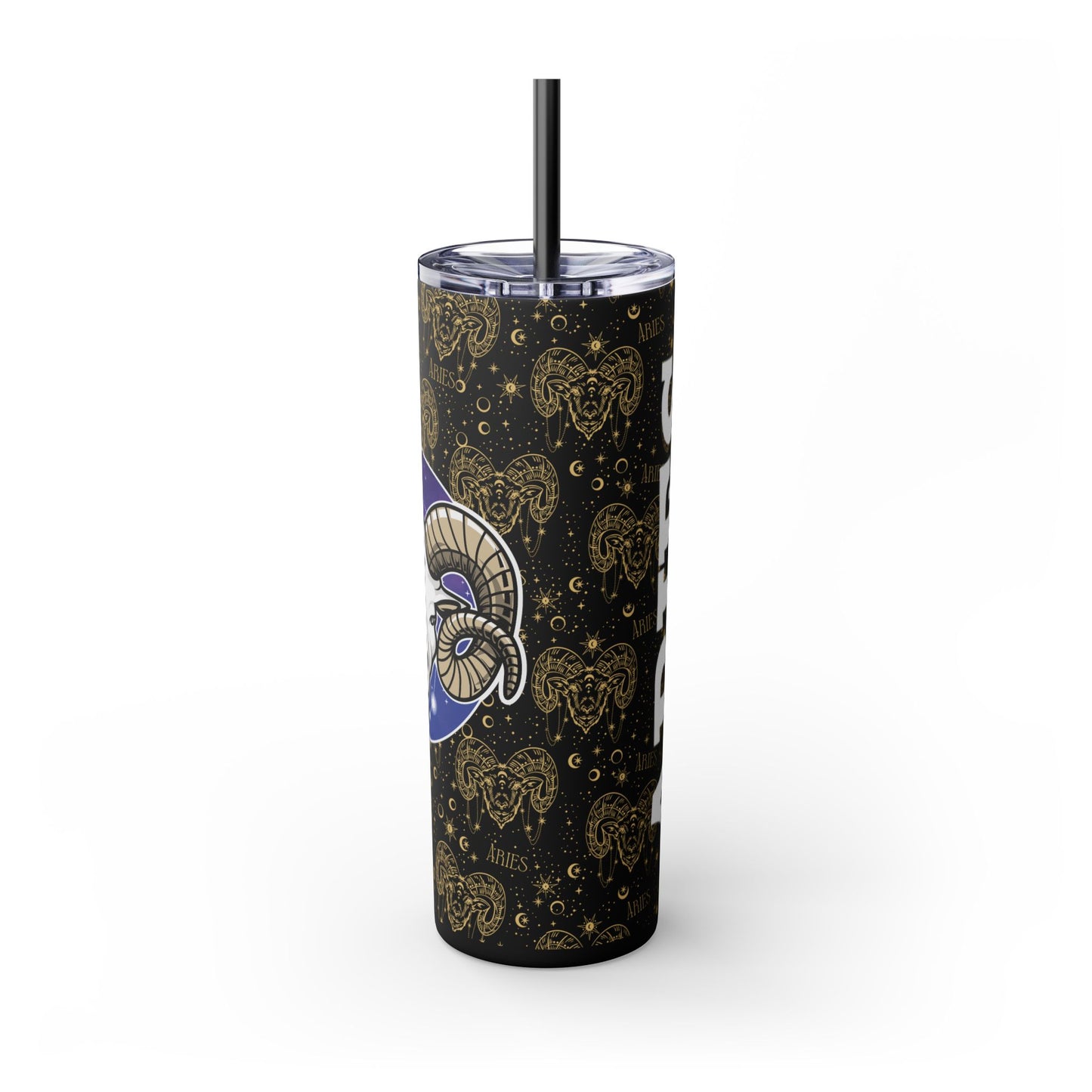 Aries Skinny Tumbler with Straw, 20oz