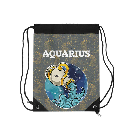 Aquarius Drawstring Bag (Dark Grey)