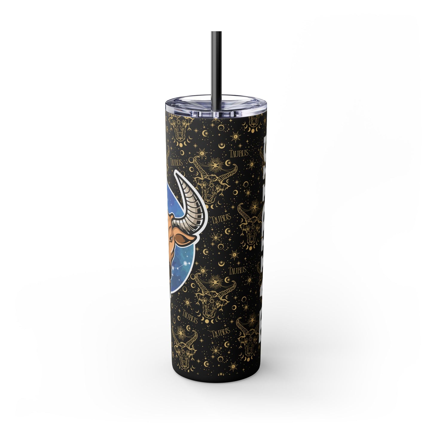 Taurus Skinny Tumbler with Straw, 20oz