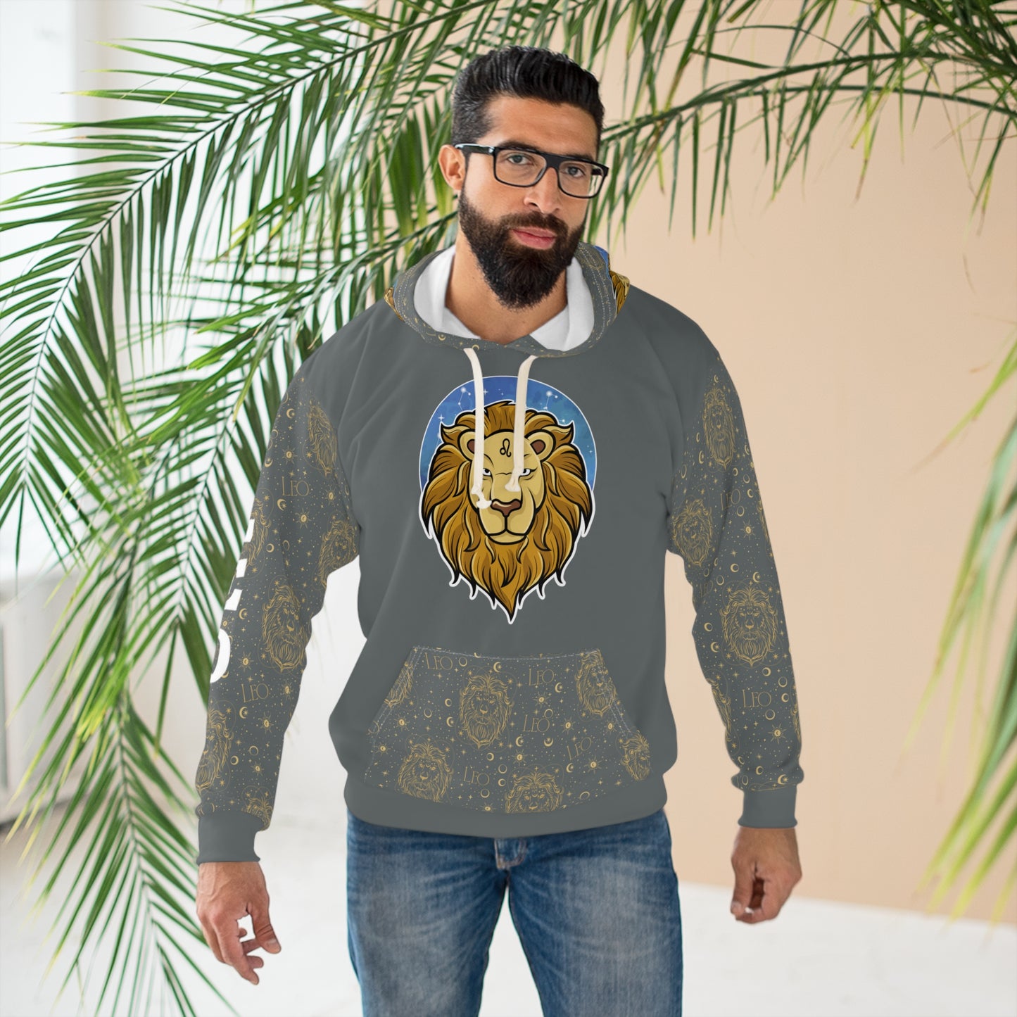 Leo Unisex Pullover Hoodie (Dark Grey)