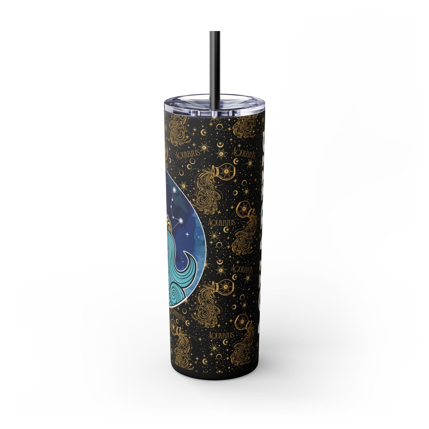 Aquarius Skinny Tumbler with Straw, 20oz