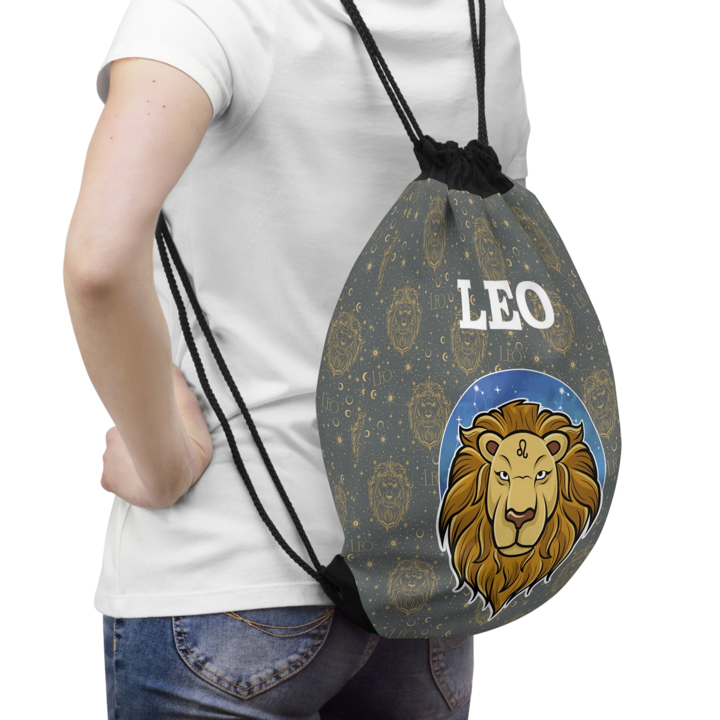 Leo Drawstring Bag (Dark Grey)
