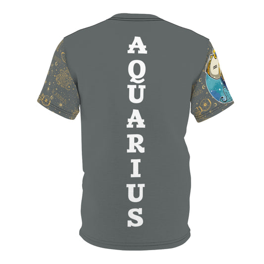 Aquarius Unisex Cut & Sew Tee (Dark Grey)