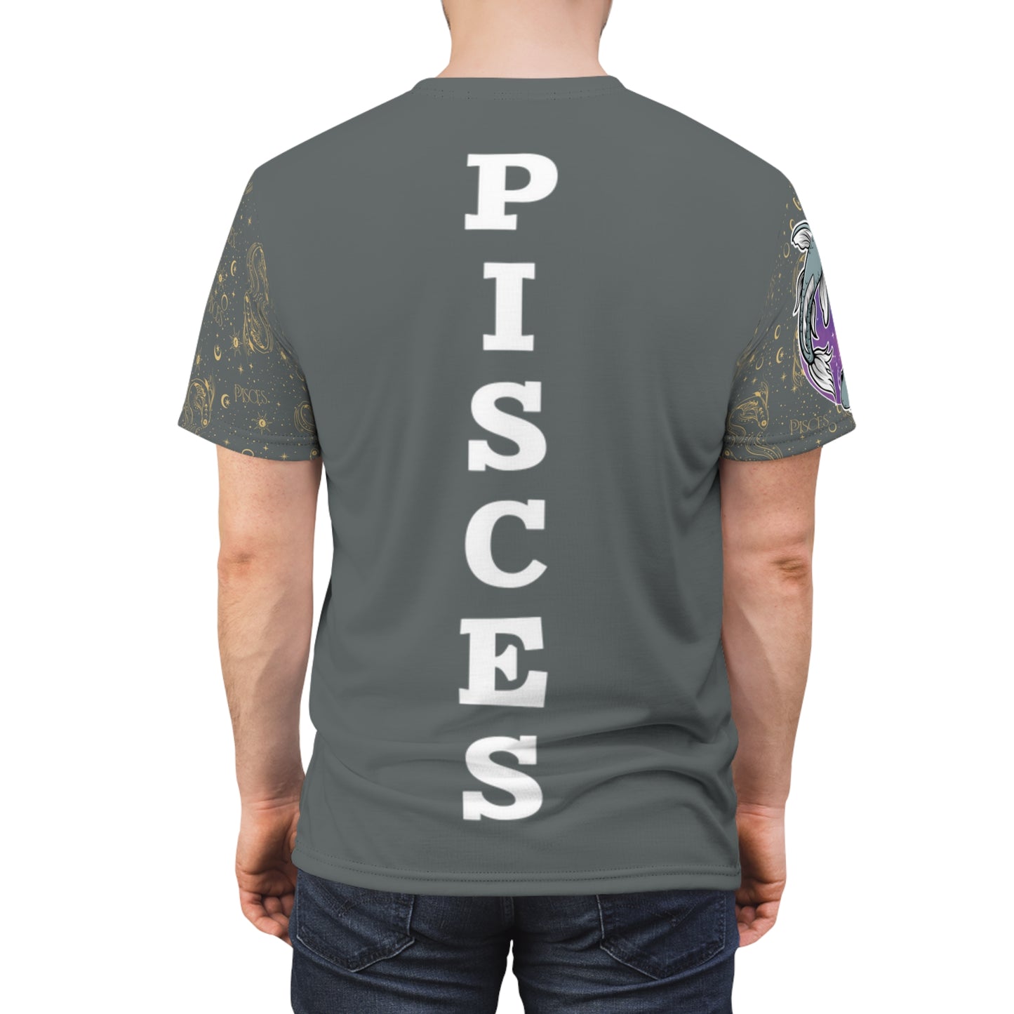 Pisces Unisex Cut & Sew Tee (Dark Grey)