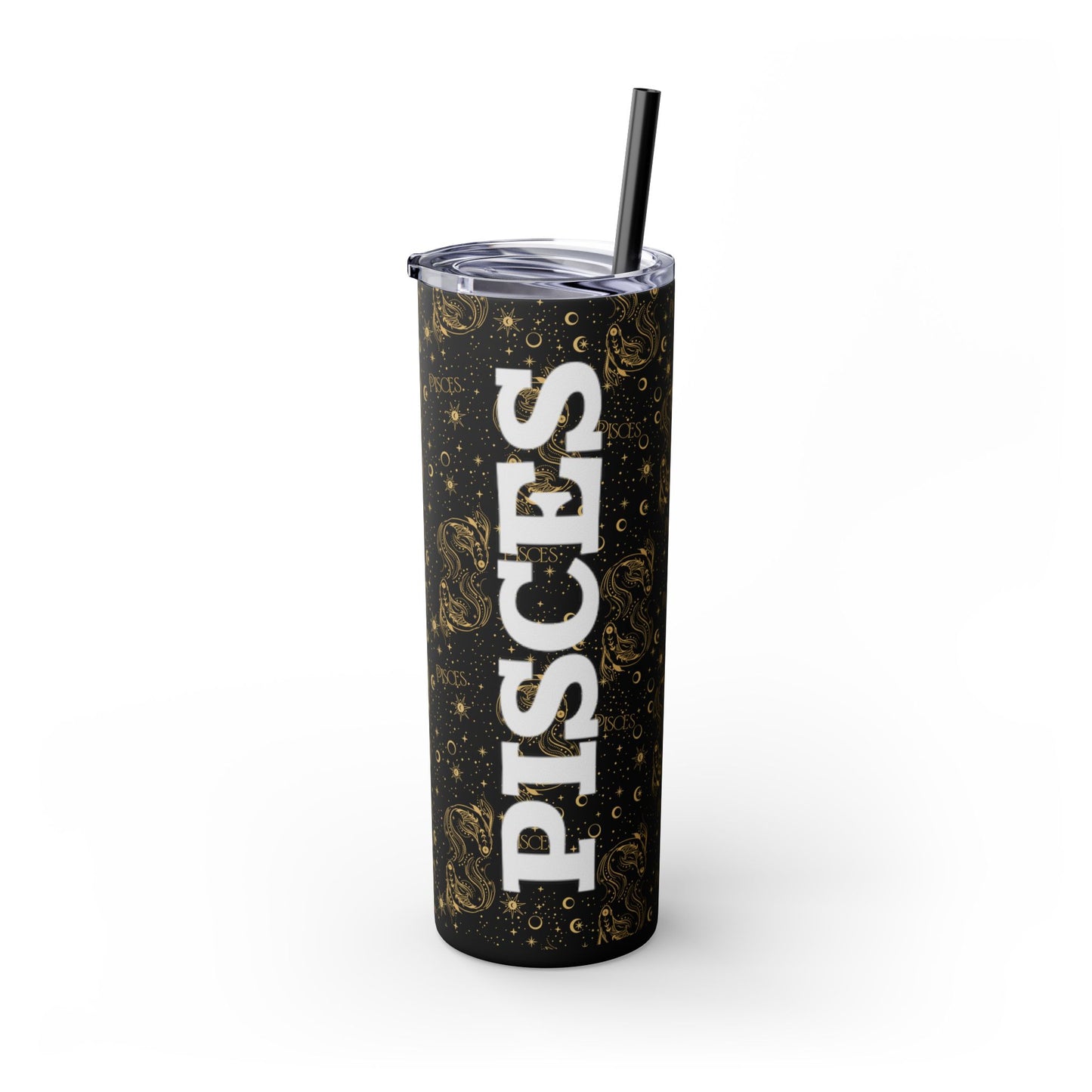 Pisces Skinny Tumbler with Straw, 20oz