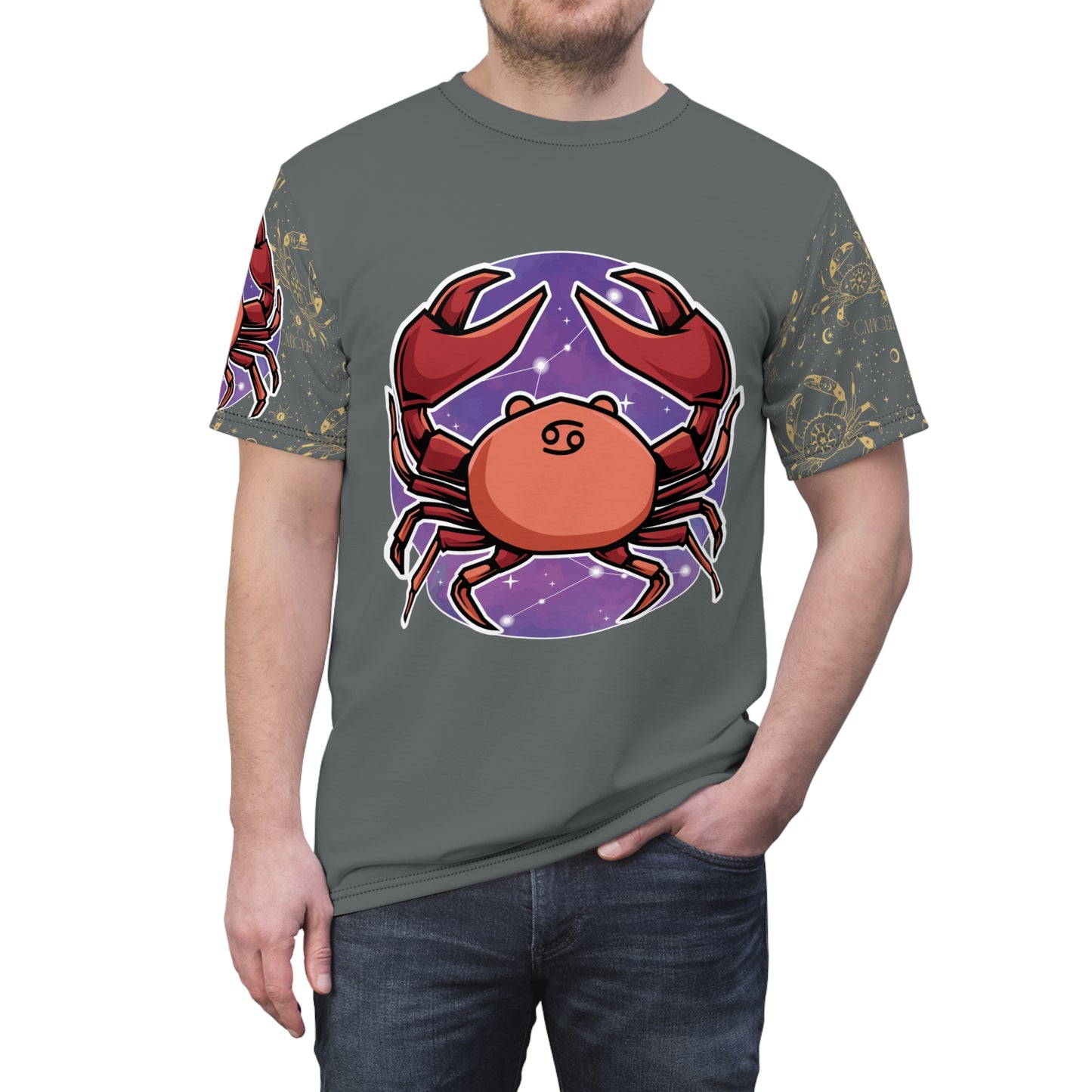 Cancer Unisex Cut & Sew Tee (Dark Grey)