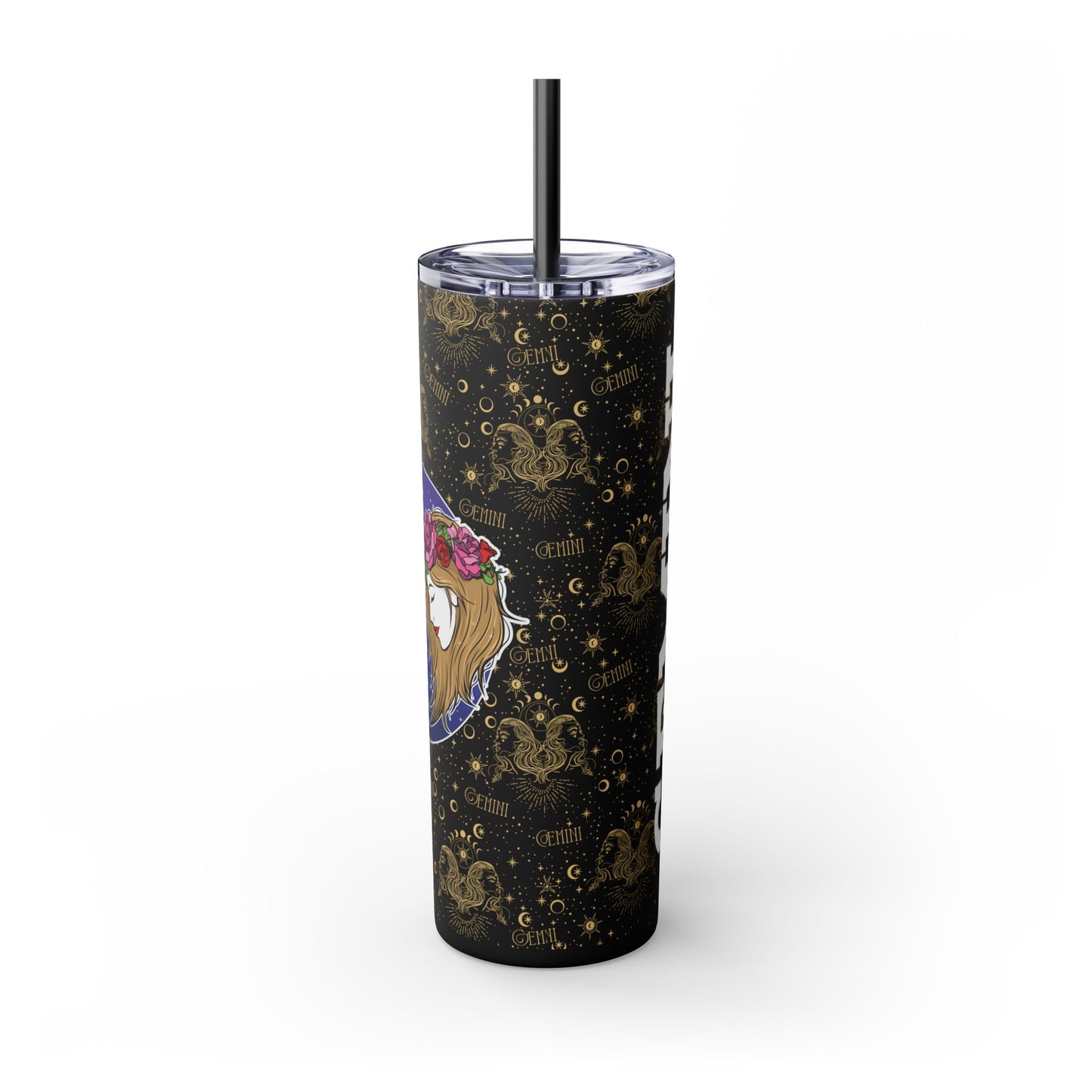 Gemini Skinny Tumbler with Straw, 20oz