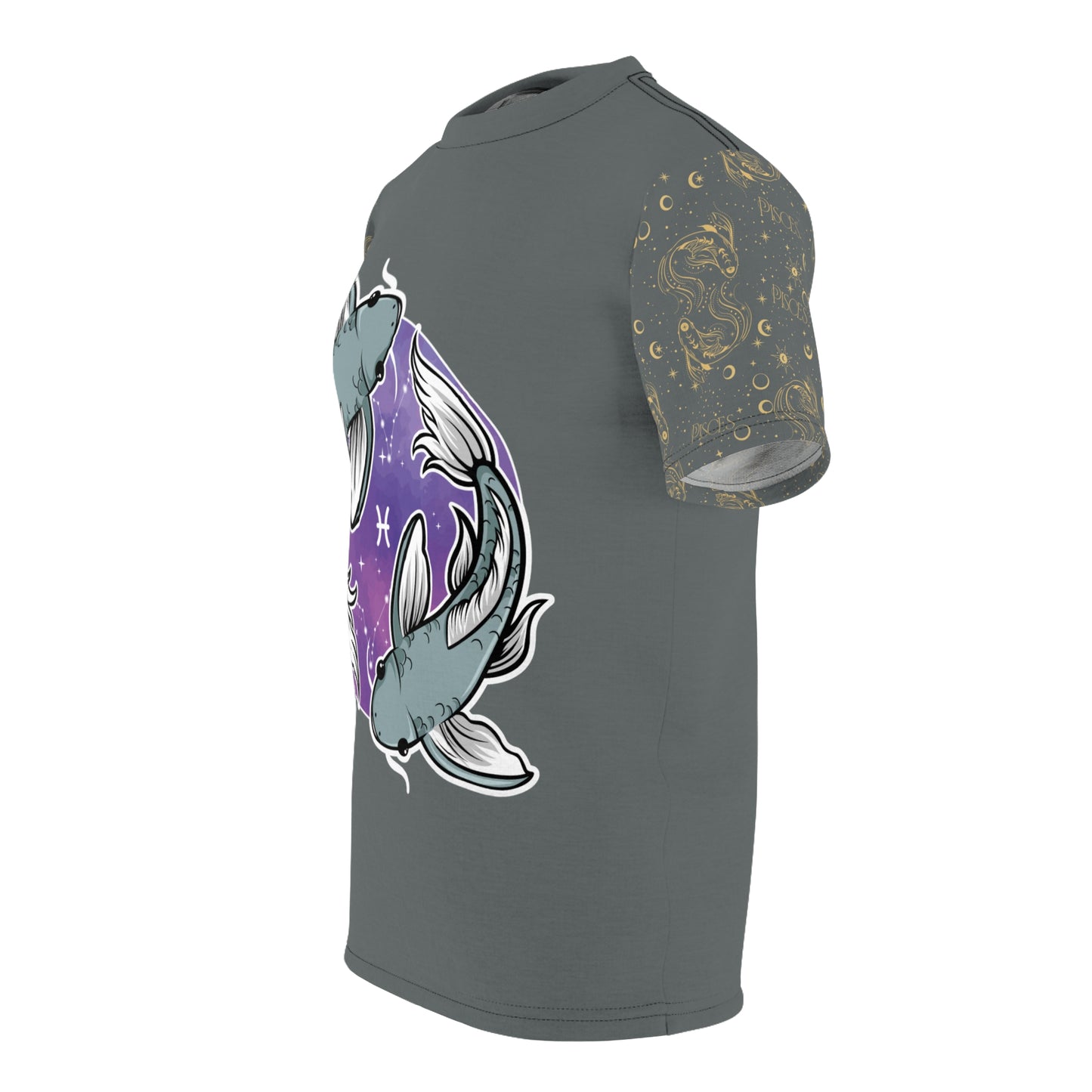 Pisces Unisex Cut & Sew Tee (Dark Grey)