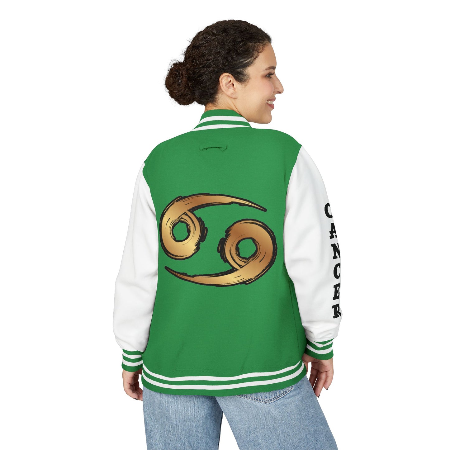 Cancer Zodiac Unisex Heavyweight Letterman Jacket, Astrology Gift, Sports Jacket, Personalized Gift, Birthday Gift, Astrology Apparel