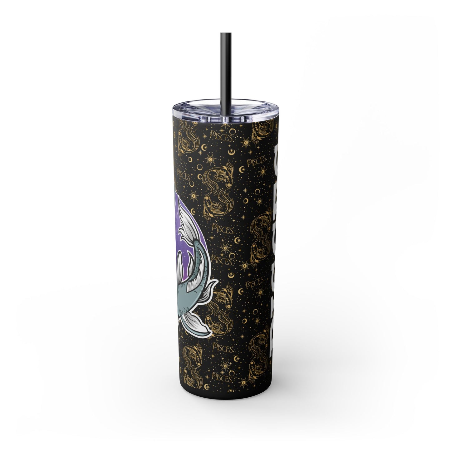 Pisces Skinny Tumbler with Straw, 20oz
