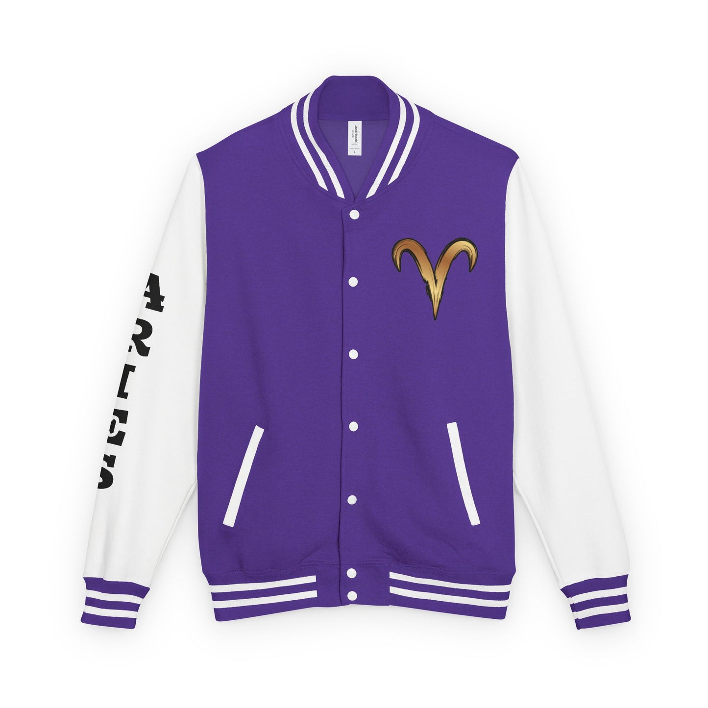 Aries Unisex Heavyweight Letterman Jacket, Zodiac Style Jacket, Astrology Apparel, Birthday Gift, Personalized Outerwear
