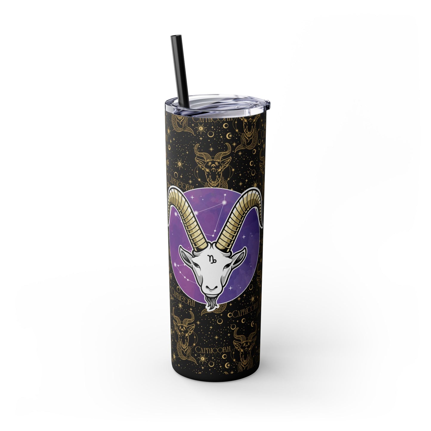 Capricorn Skinny Tumbler with Straw, 20oz
