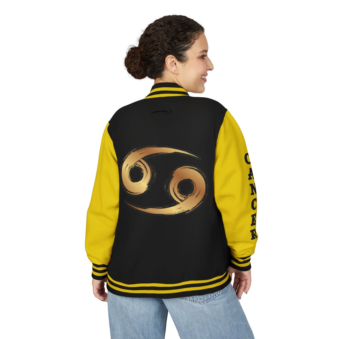 Cancer Zodiac Unisex Heavyweight Letterman Jacket, Astrology Gift, Sports Jacket, Personalized Gift, Birthday Gift, Astrology Apparel