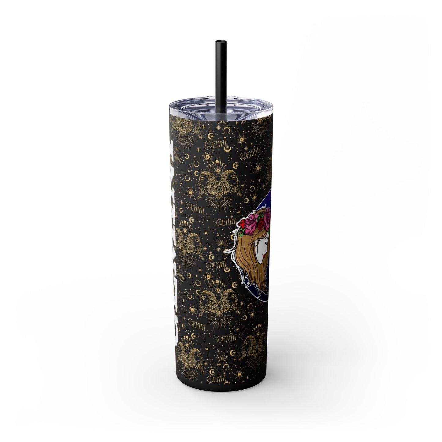 Gemini Skinny Tumbler with Straw, 20oz