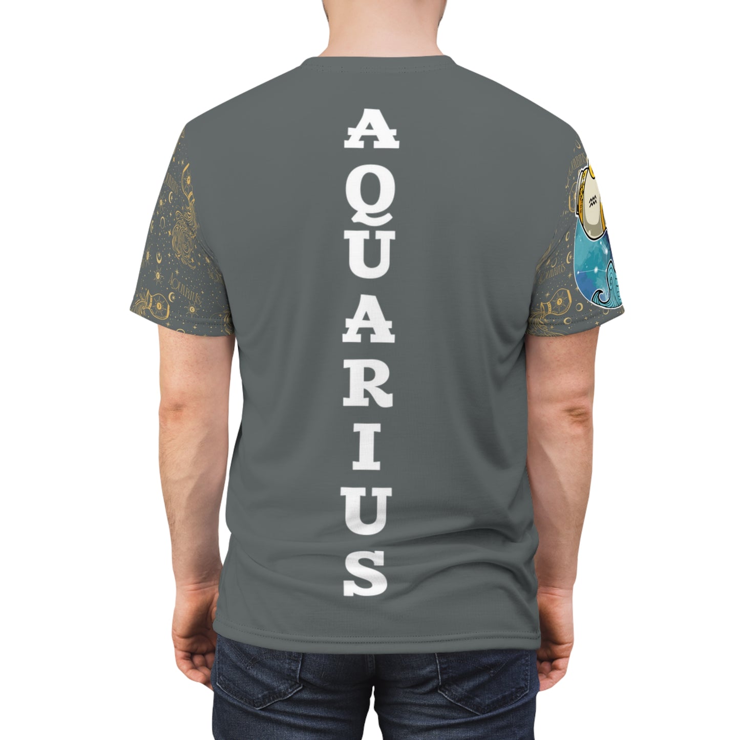 Aquarius Unisex Cut & Sew Tee (Dark Grey)