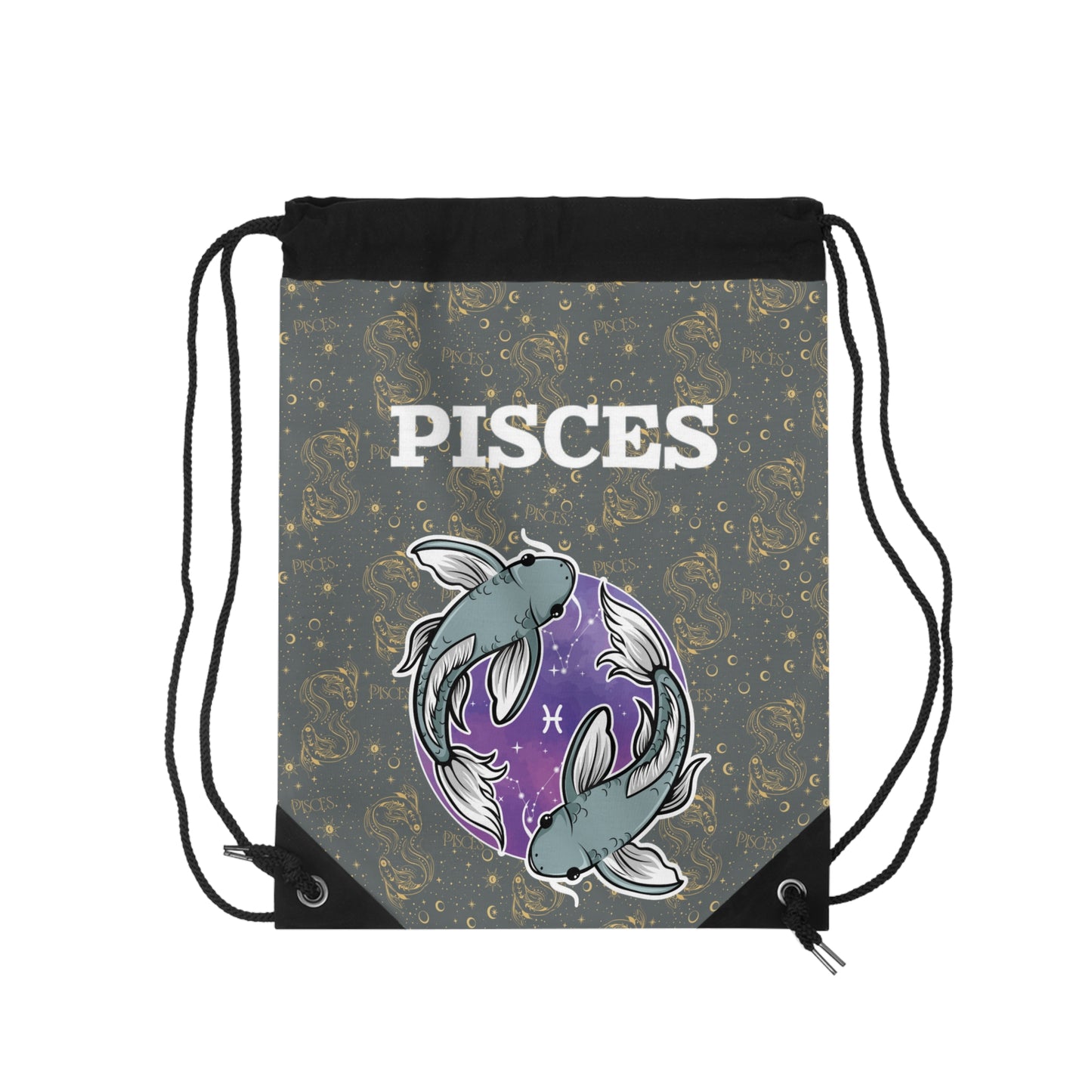 Pisces Drawstring Bag (Dark Grey)