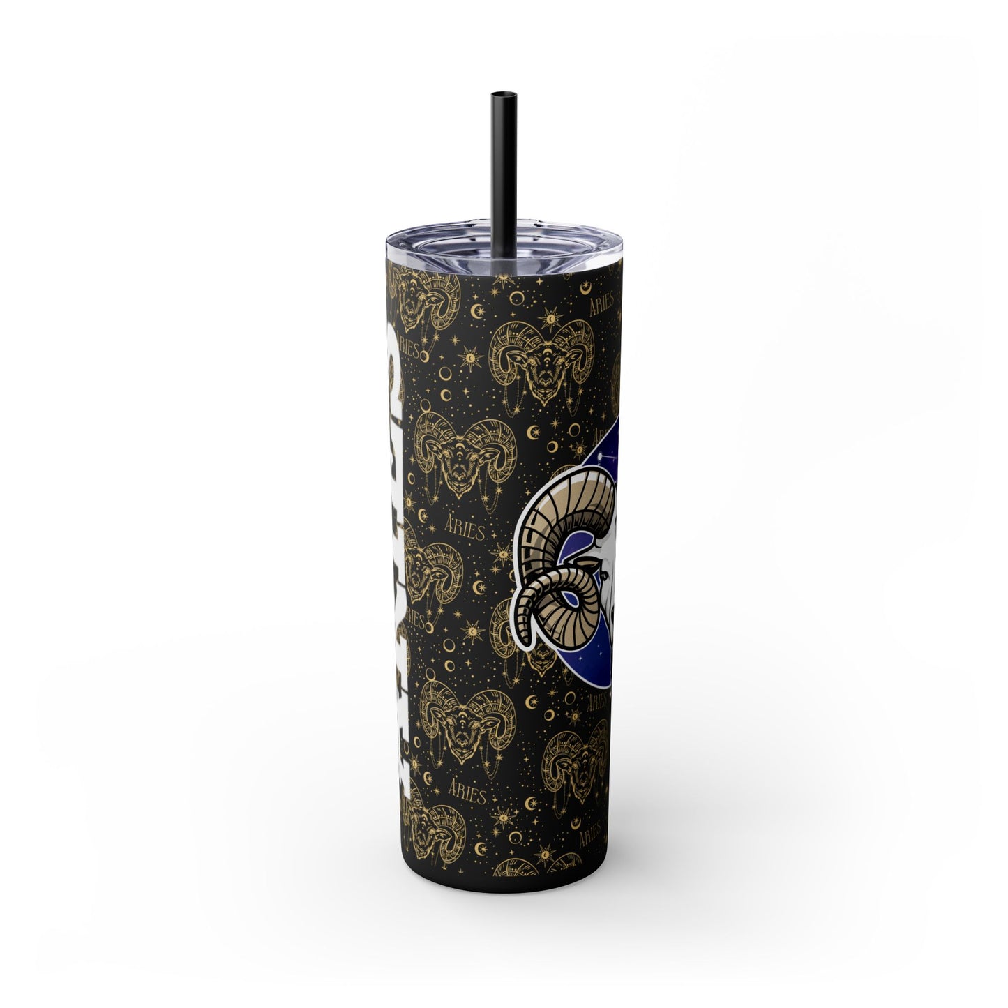 Aries Skinny Tumbler with Straw, 20oz