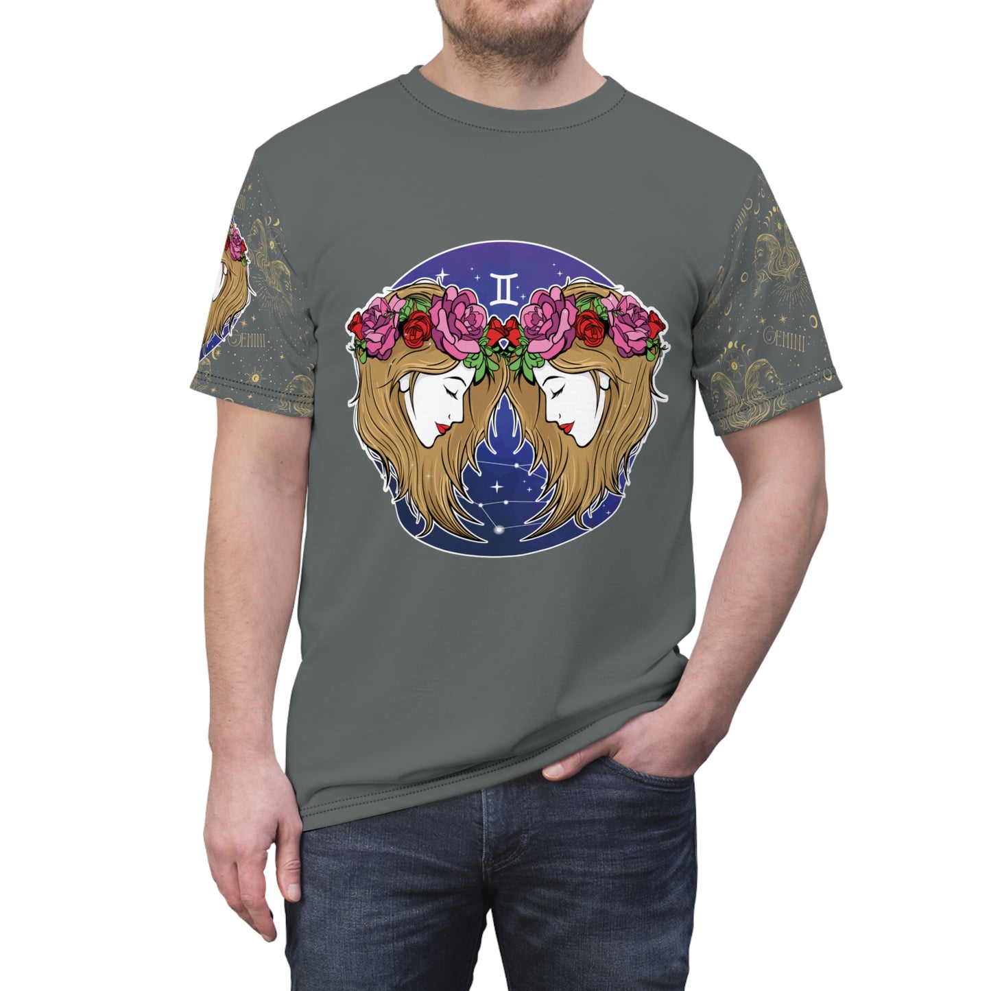 Gemini Unisex Cut & Sew Tee (Dark Grey)
