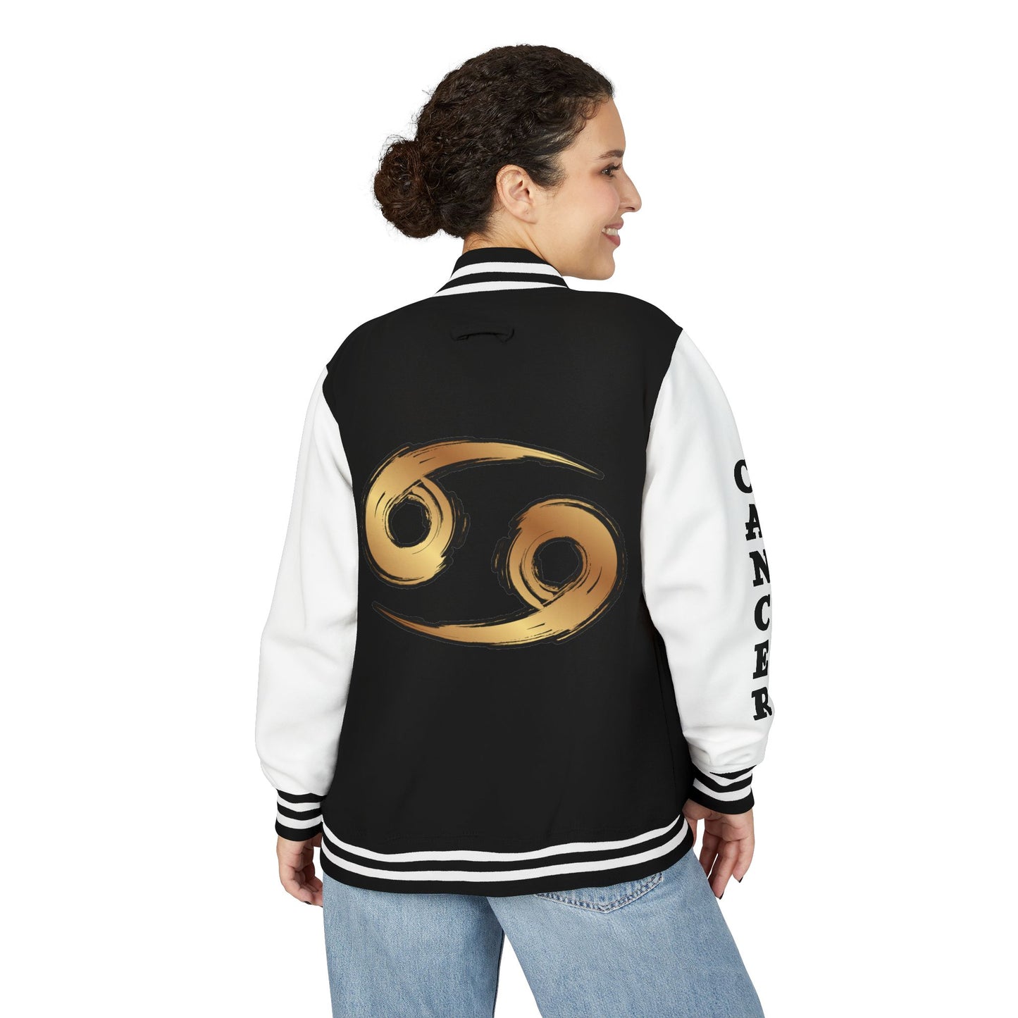 Cancer Zodiac Unisex Heavyweight Letterman Jacket, Astrology Gift, Sports Jacket, Personalized Gift, Birthday Gift, Astrology Apparel
