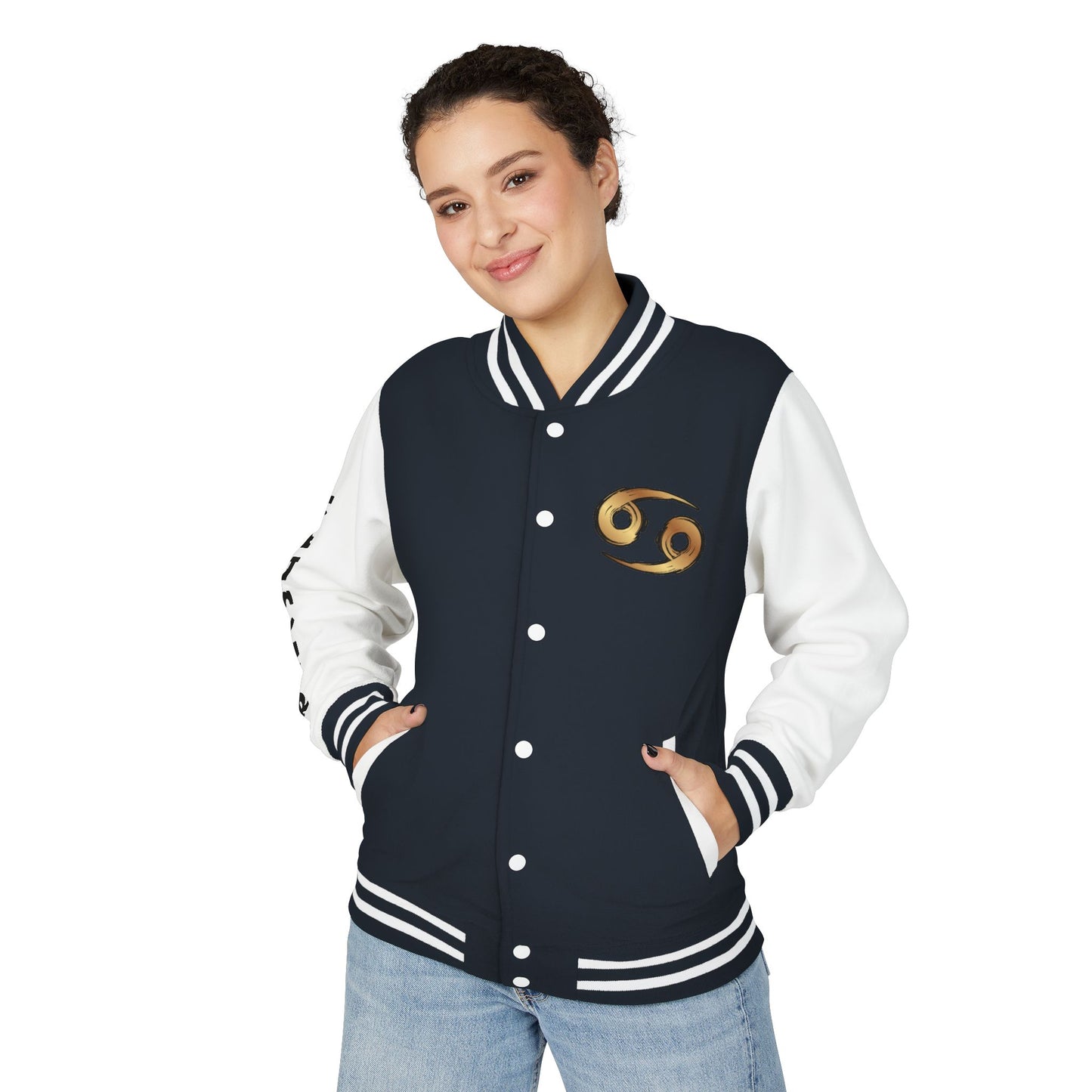 Cancer Zodiac Unisex Heavyweight Letterman Jacket, Astrology Gift, Sports Jacket, Personalized Gift, Birthday Gift, Astrology Apparel