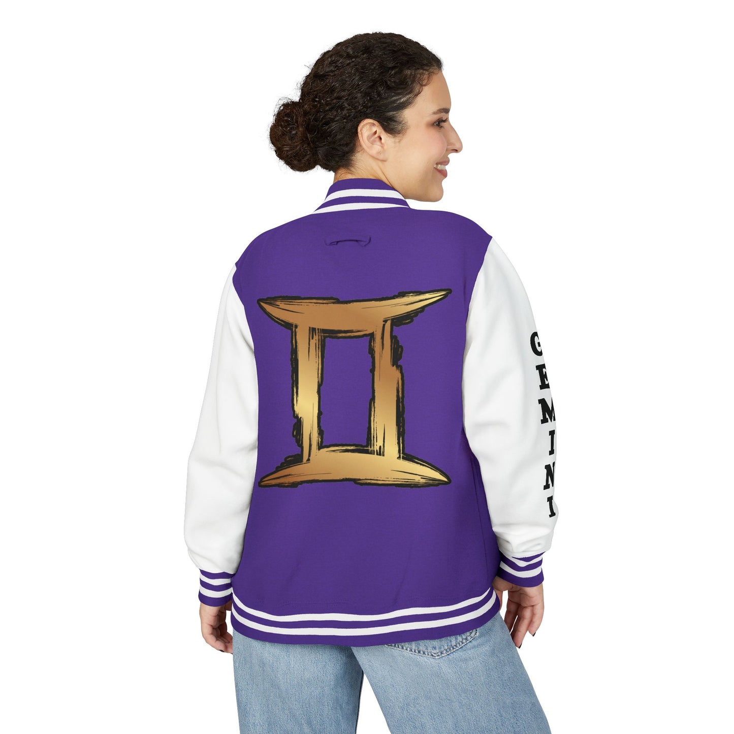 Gemini Heavyweight Letterman Jacket for Astrology Lovers, Perfect for Birthdays, Spiritual Gifts, Casual Wear, Zodiac Theme