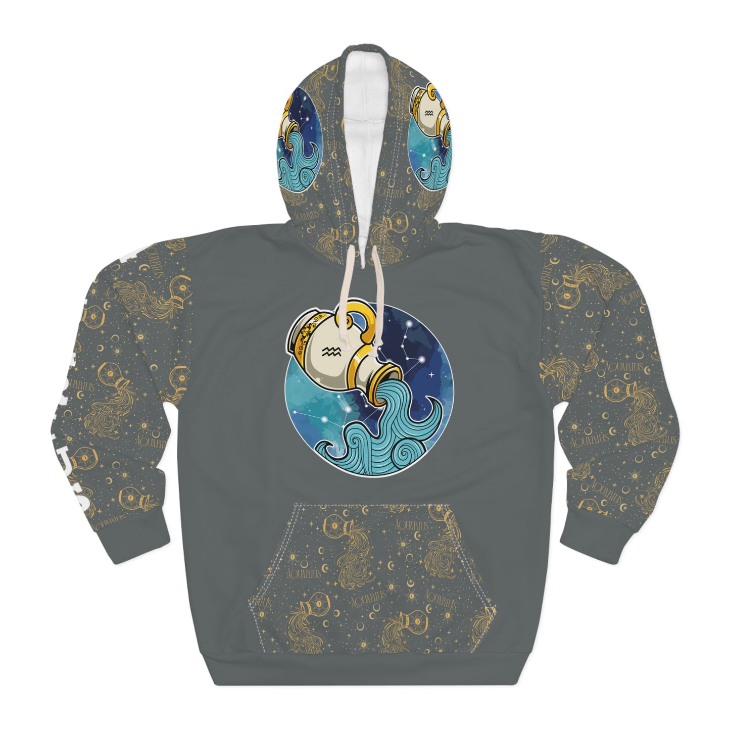 Aquarius Unisex Pullover Hoodie (Dark Grey)