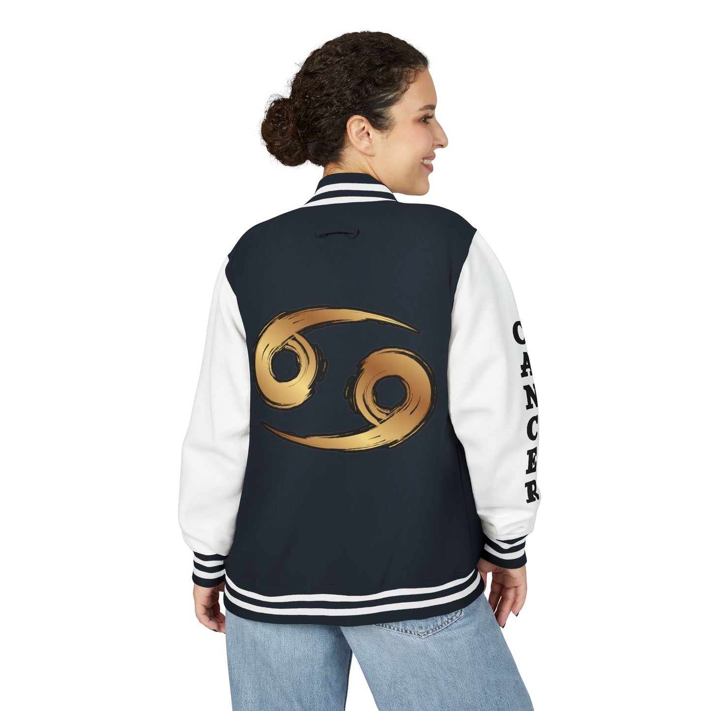 Cancer Zodiac Unisex Heavyweight Letterman Jacket, Astrology Gift, Sports Jacket, Personalized Gift, Birthday Gift, Astrology Apparel