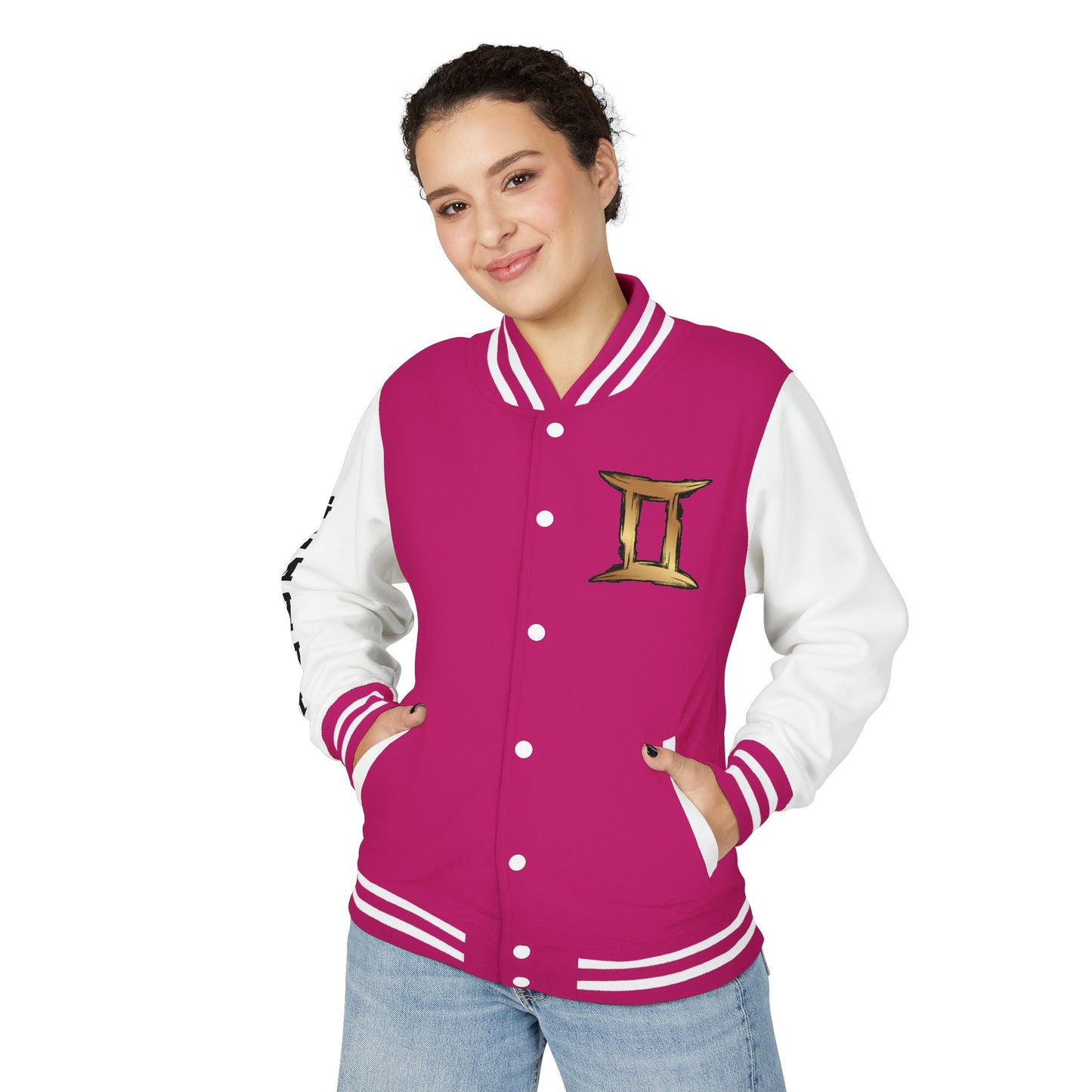 Gemini Heavyweight Letterman Jacket for Astrology Lovers, Perfect for Birthdays, Spiritual Gifts, Casual Wear, Zodiac Theme