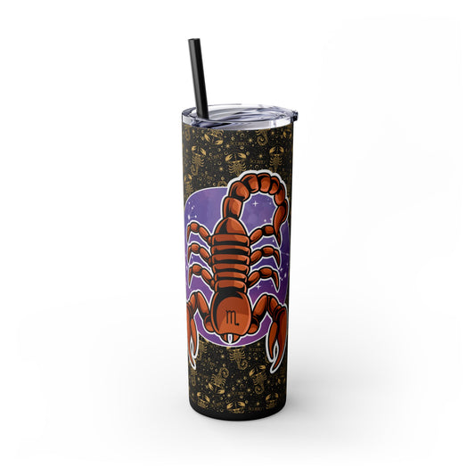 Scorpio Skinny Tumbler with Straw, 20oz