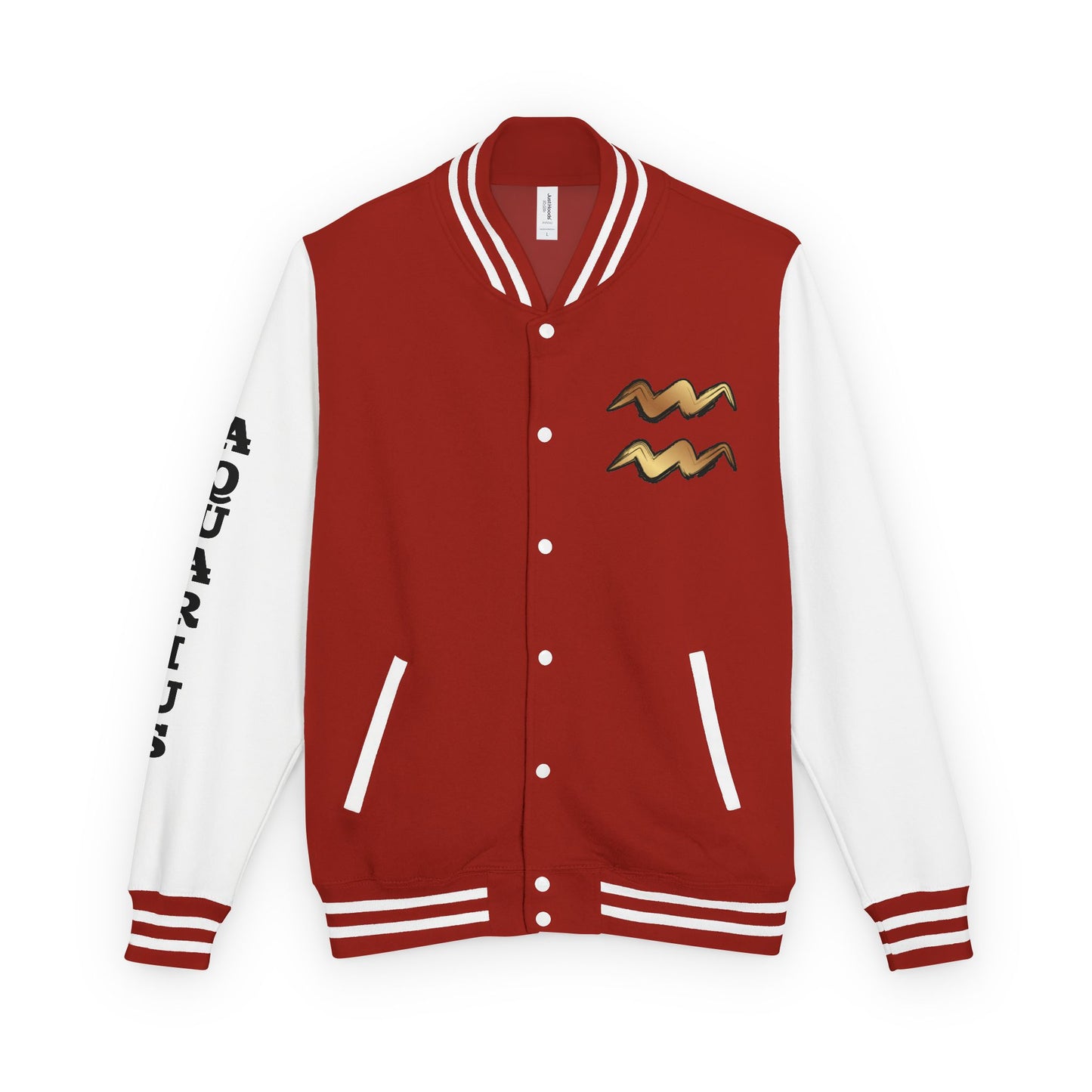 Unisex Heavyweight Aquarian Letterman Jacket, Personalized Varsity Style, Gift for Aquarius Birthdays, Trendy Fashion Statement, [...]