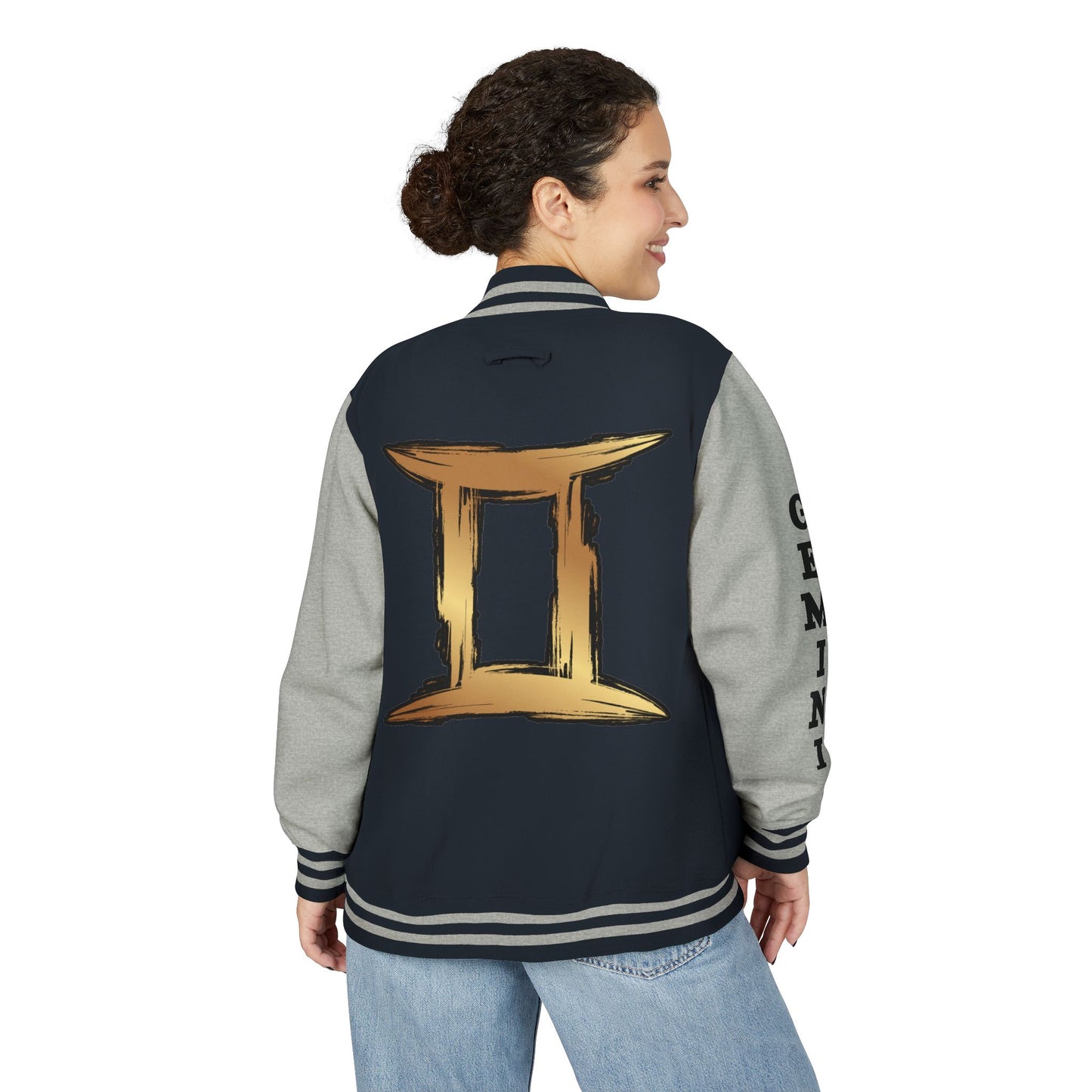 Gemini Heavyweight Letterman Jacket for Astrology Lovers, Perfect for Birthdays, Spiritual Gifts, Casual Wear, Zodiac Theme