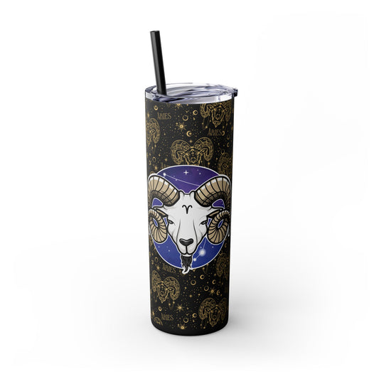 Aries Skinny Tumbler with Straw, 20oz