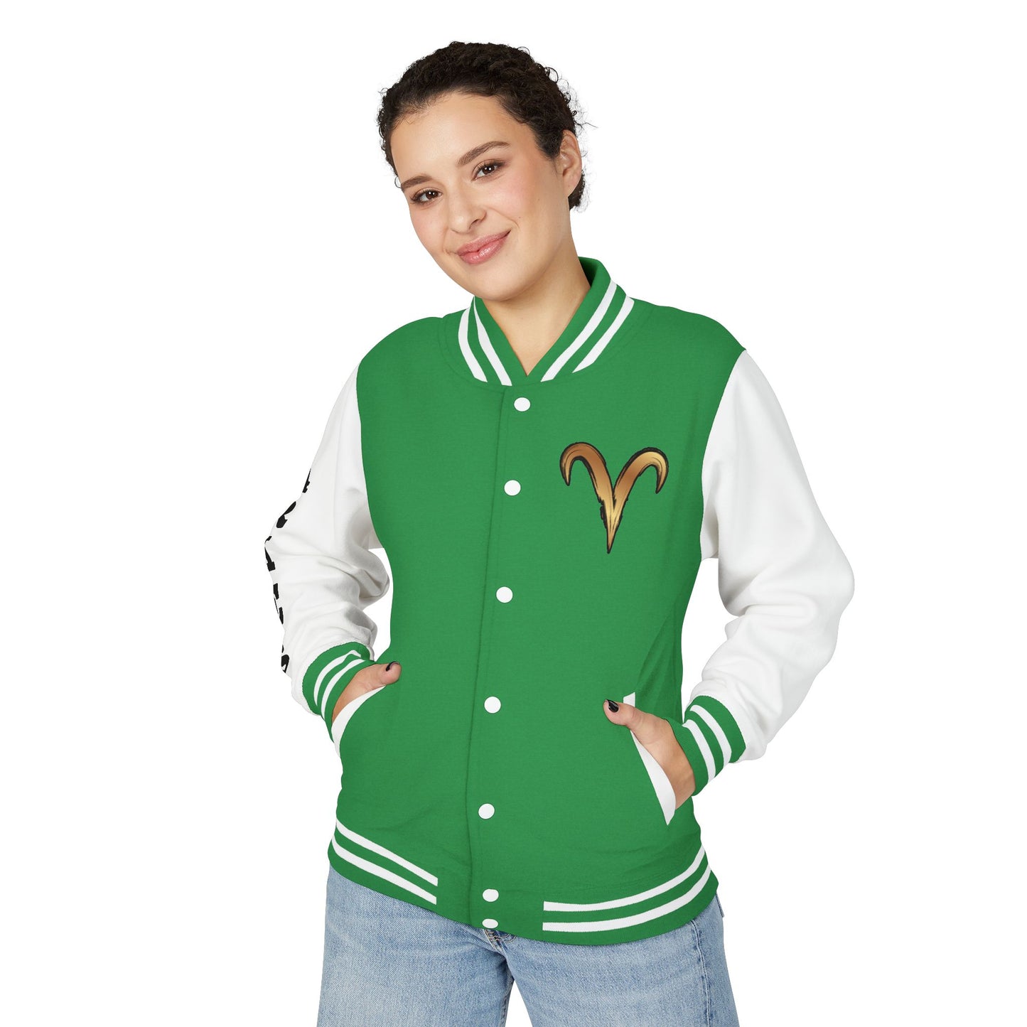 Aries Unisex Heavyweight Letterman Jacket, Zodiac Style Jacket, Astrology Apparel, Birthday Gift, Personalized Outerwear