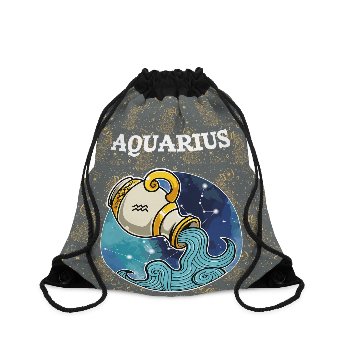 Aquarius Drawstring Bag (Dark Grey)