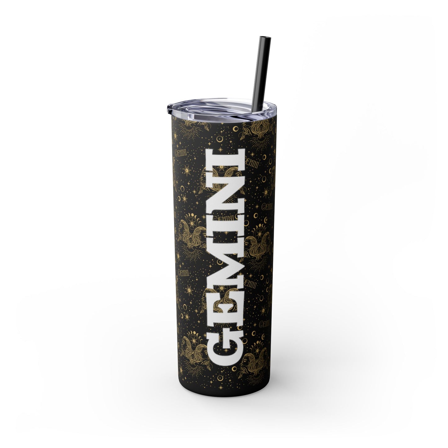 Gemini Skinny Tumbler with Straw, 20oz