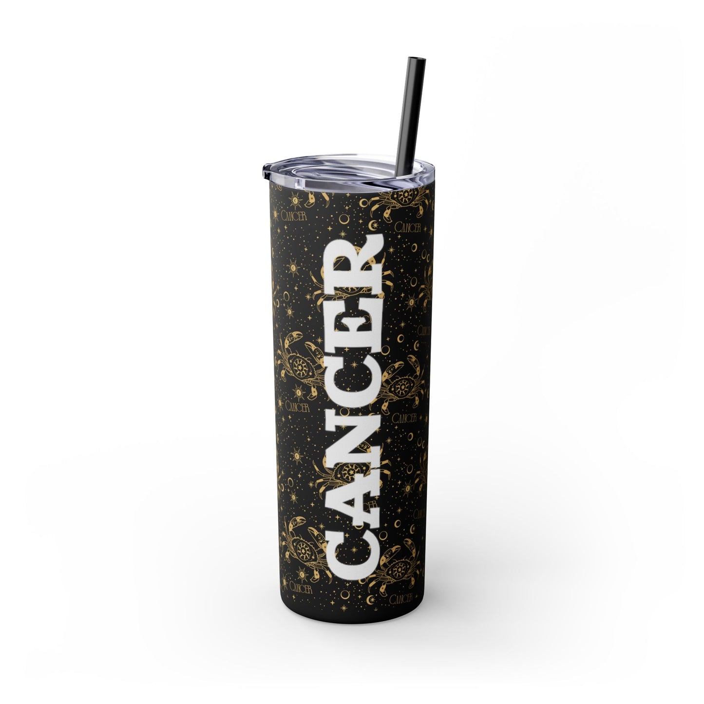 Cancer Skinny Tumbler with Straw, 20oz