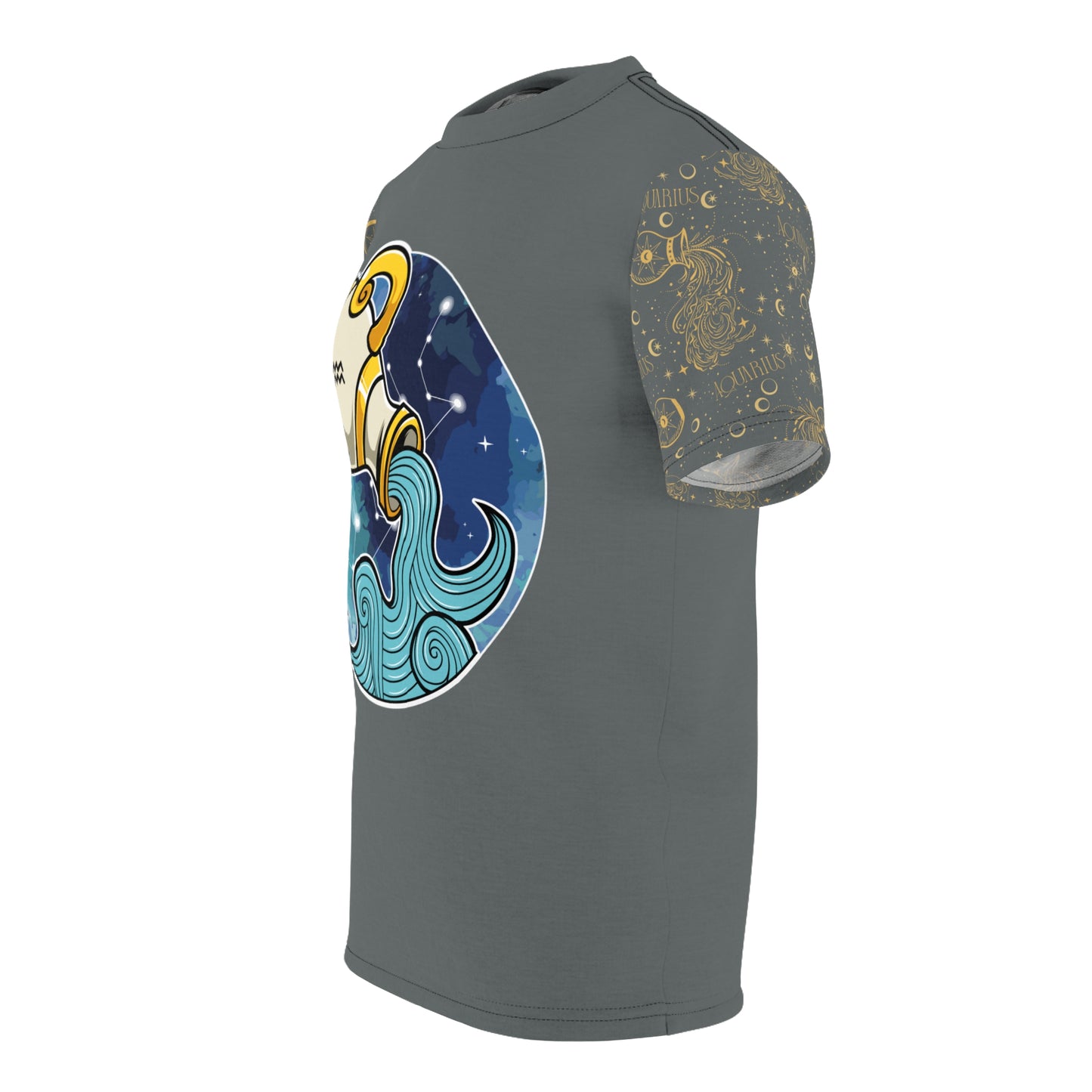 Aquarius Unisex Cut & Sew Tee (Dark Grey)
