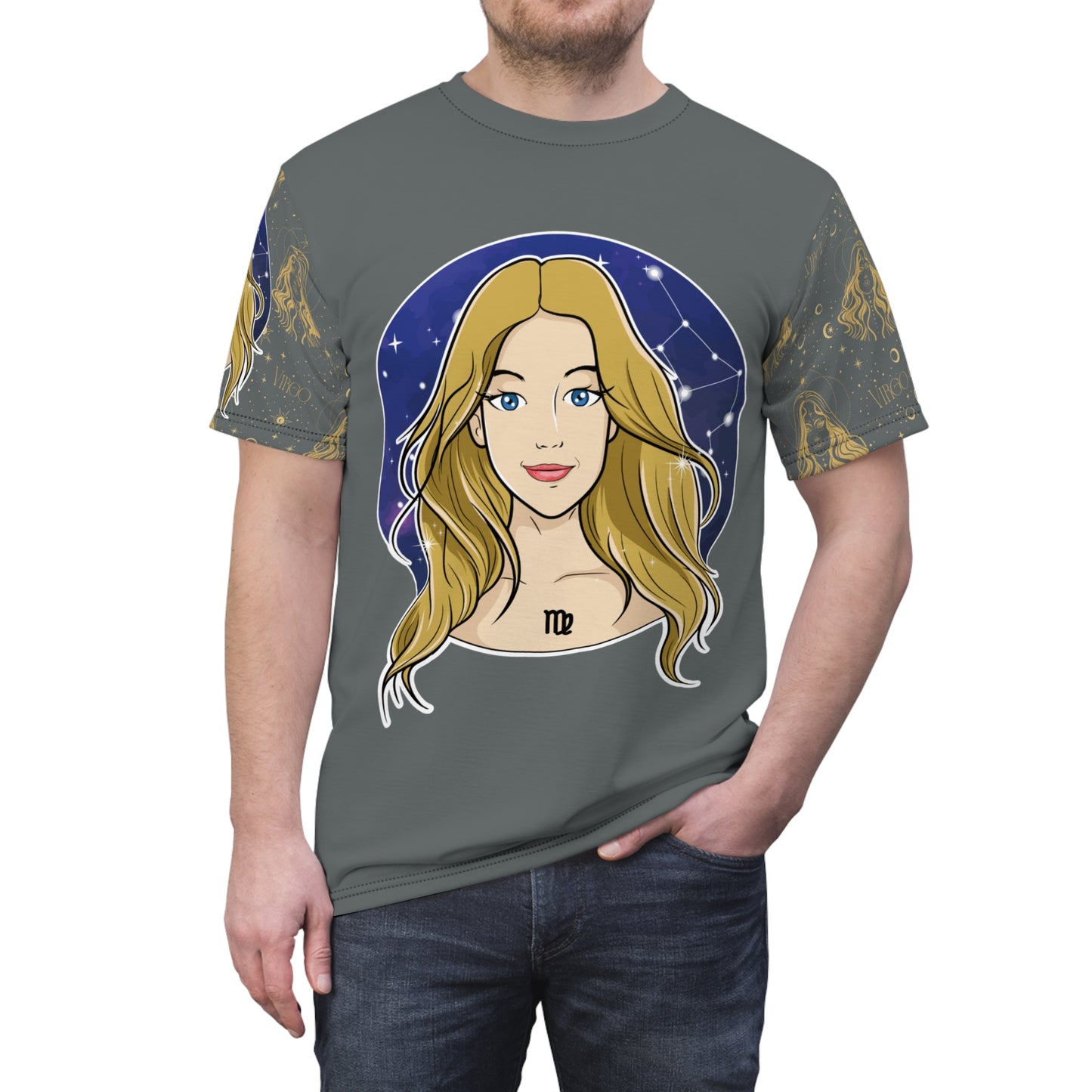 Virgo Unisex Cut & Sew Tee (Dark Grey)