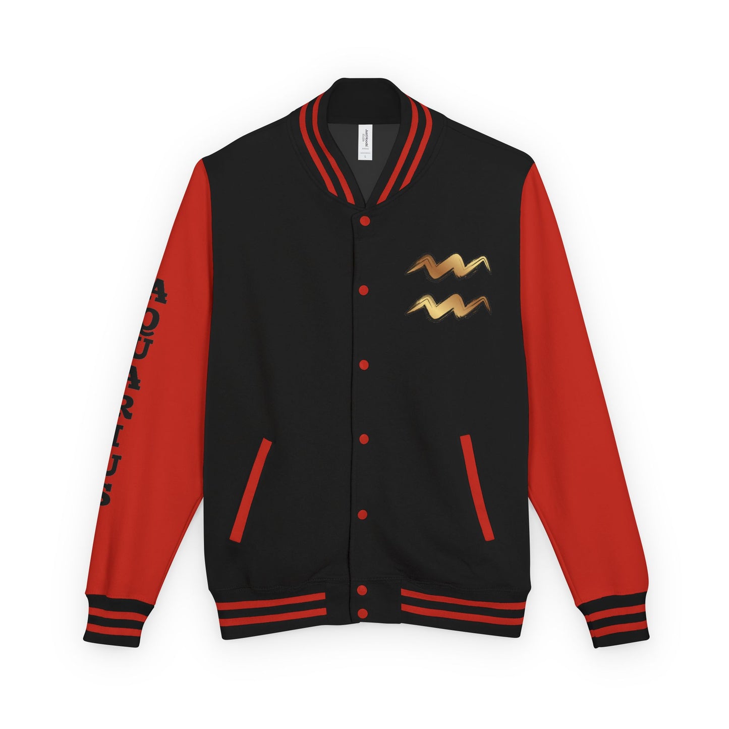 Unisex Heavyweight Aquarian Letterman Jacket, Personalized Varsity Style, Gift for Aquarius Birthdays, Trendy Fashion Statement, [...]