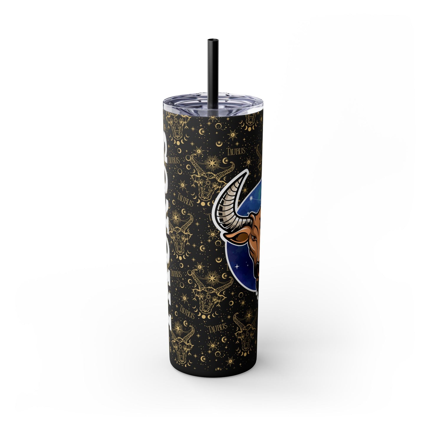 Taurus Skinny Tumbler with Straw, 20oz