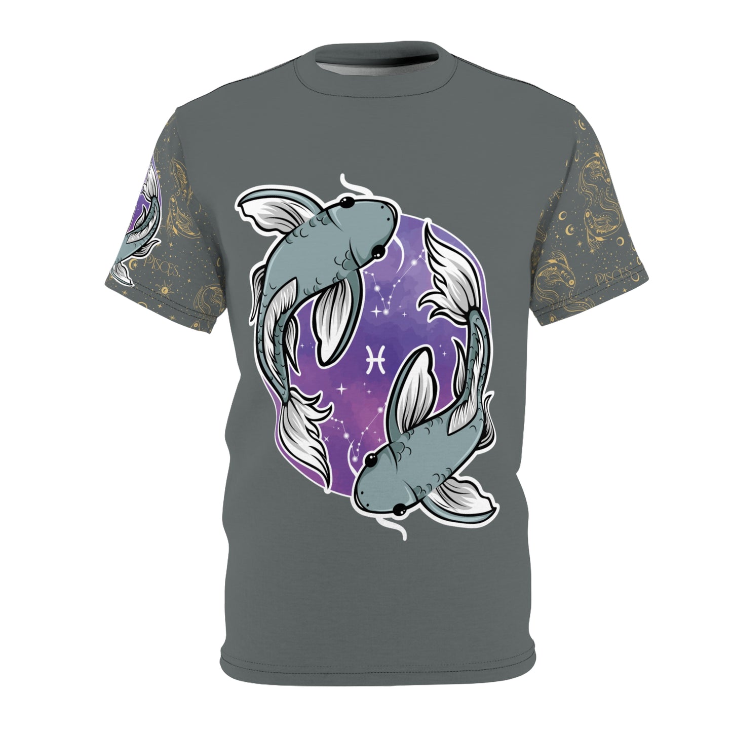 Pisces Unisex Cut & Sew Tee (Dark Grey)