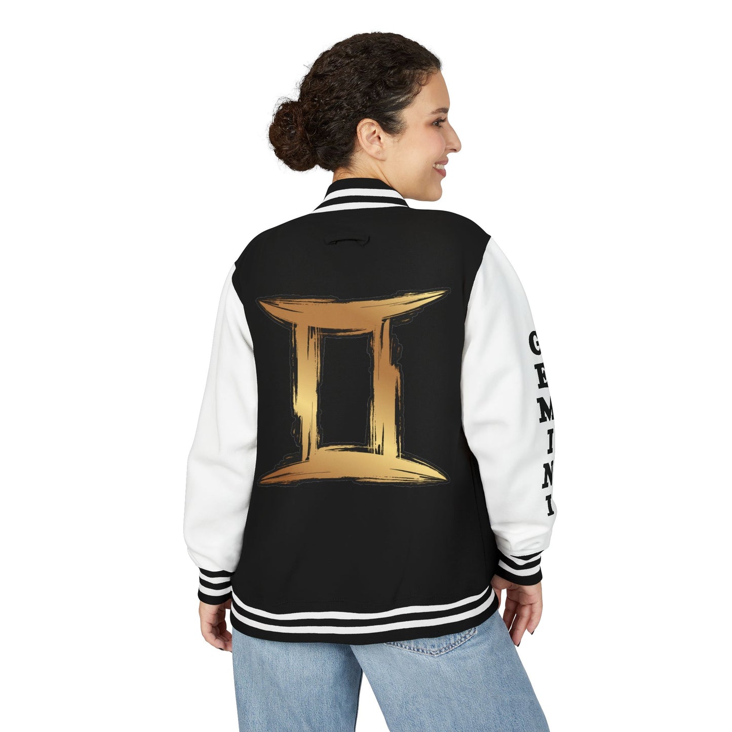 Gemini Heavyweight Letterman Jacket for Astrology Lovers, Perfect for Birthdays, Spiritual Gifts, Casual Wear, Zodiac Theme