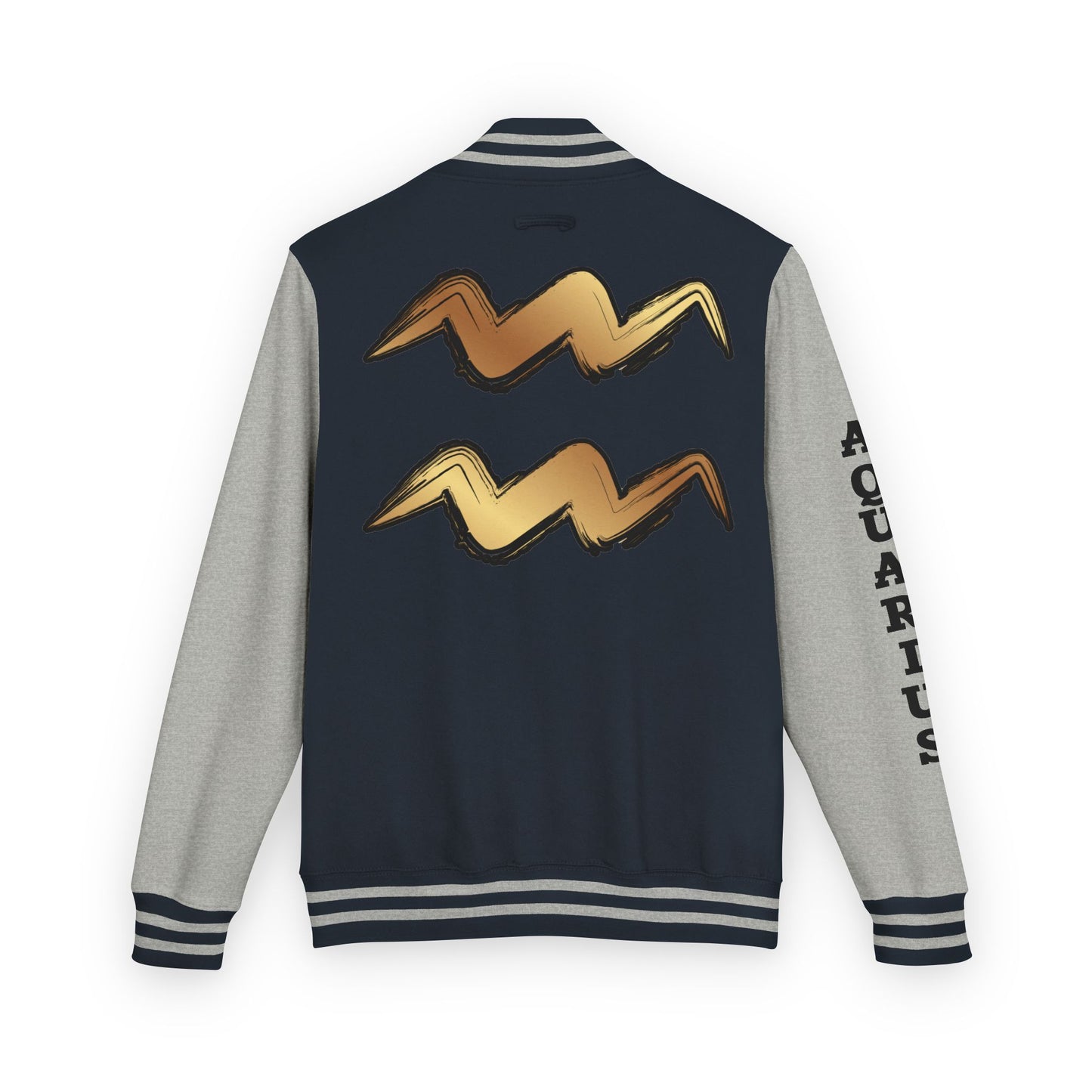 Unisex Heavyweight Aquarian Letterman Jacket, Personalized Varsity Style, Gift for Aquarius Birthdays, Trendy Fashion Statement, [...]