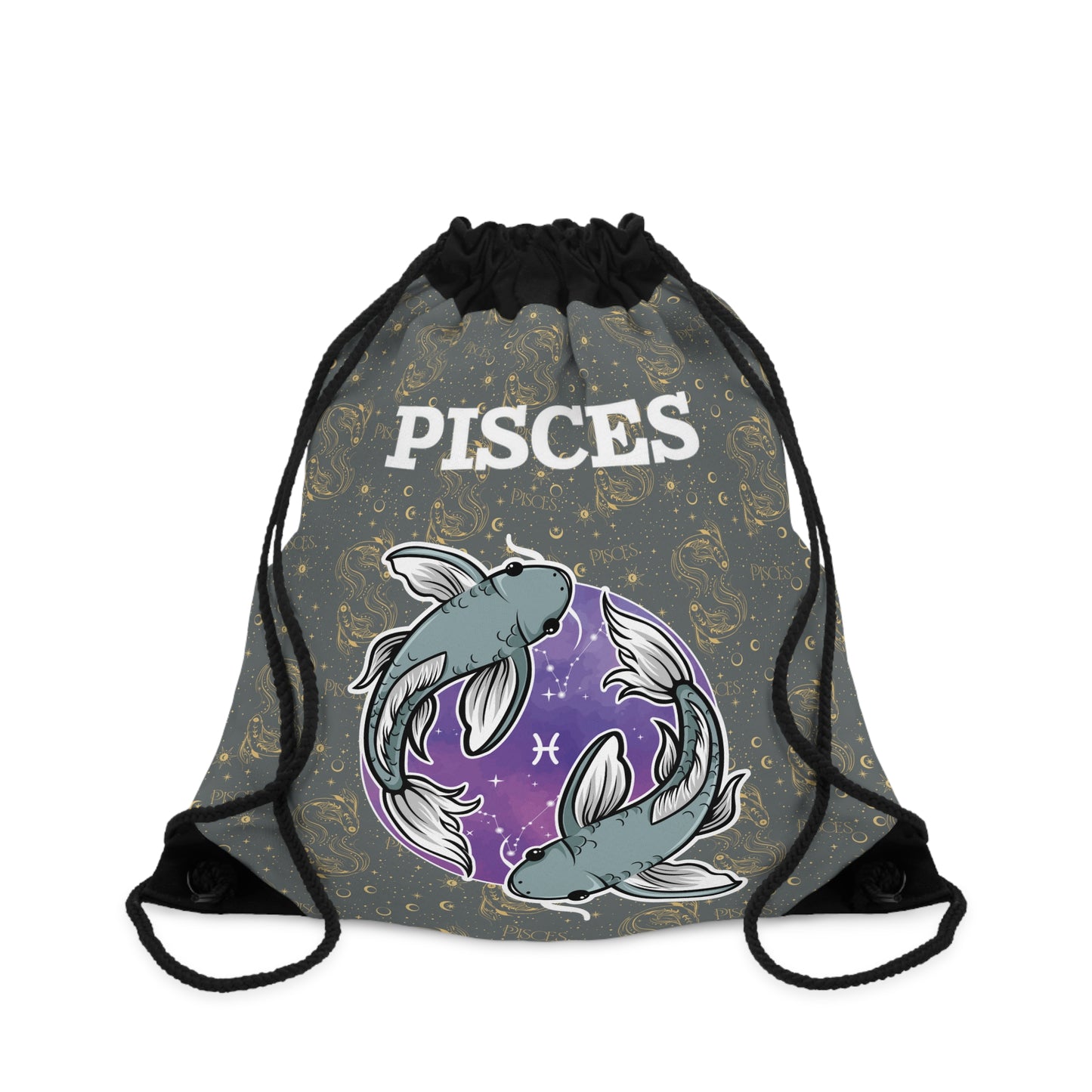 Pisces Drawstring Bag (Dark Grey)