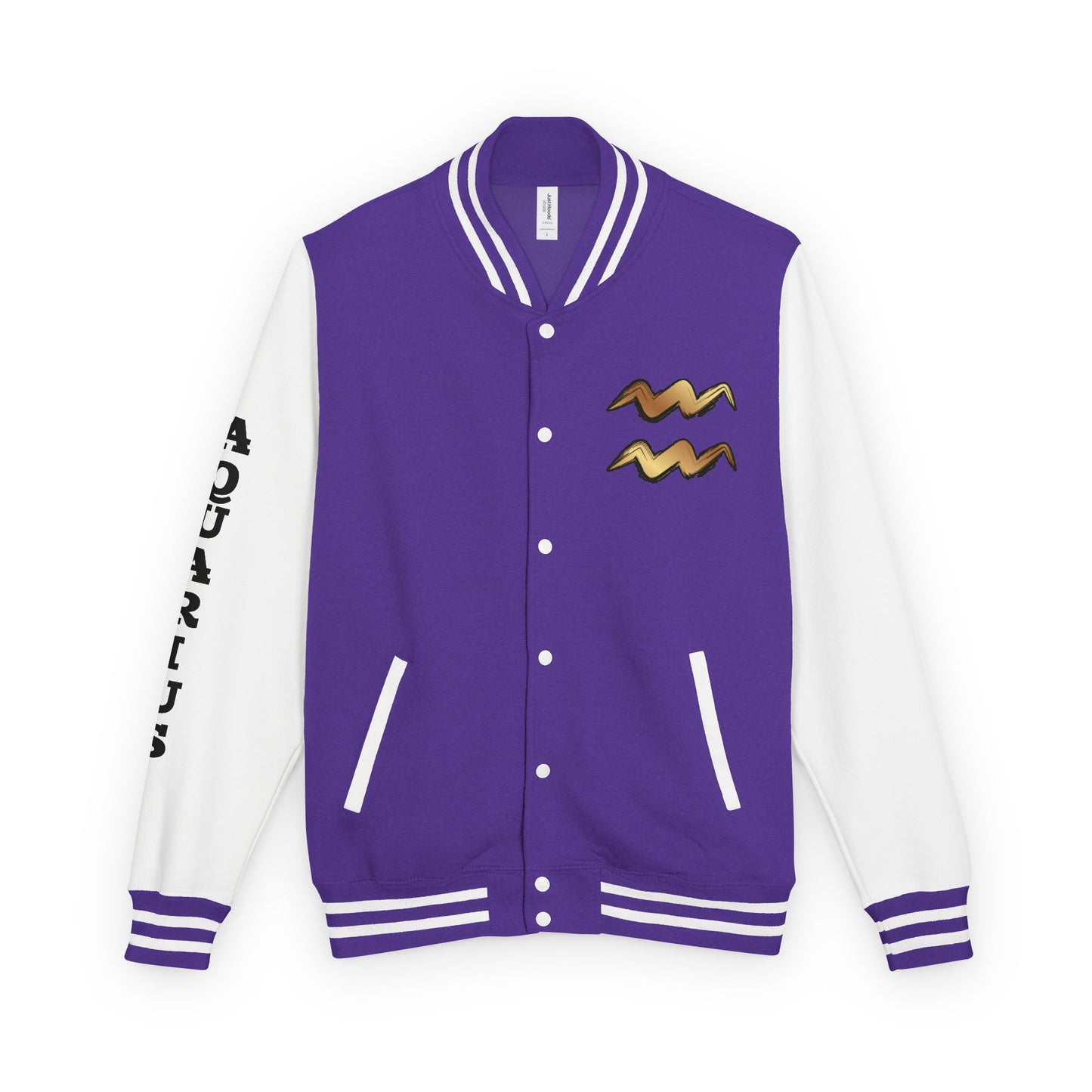 Unisex Heavyweight Aquarian Letterman Jacket, Personalized Varsity Style, Gift for Aquarius Birthdays, Trendy Fashion Statement, [...]