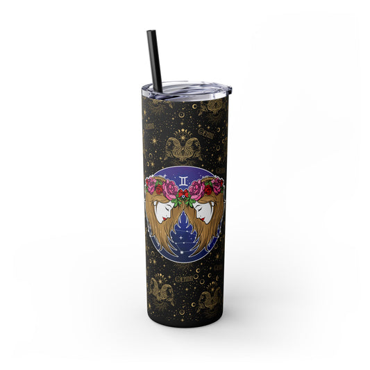 Gemini Skinny Tumbler with Straw, 20oz
