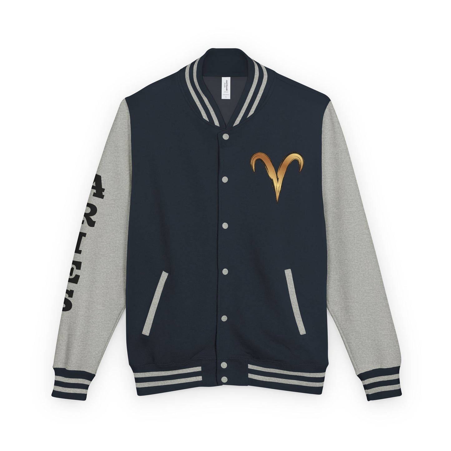 Aries Unisex Heavyweight Letterman Jacket, Zodiac Style Jacket, Astrology Apparel, Birthday Gift, Personalized Outerwear