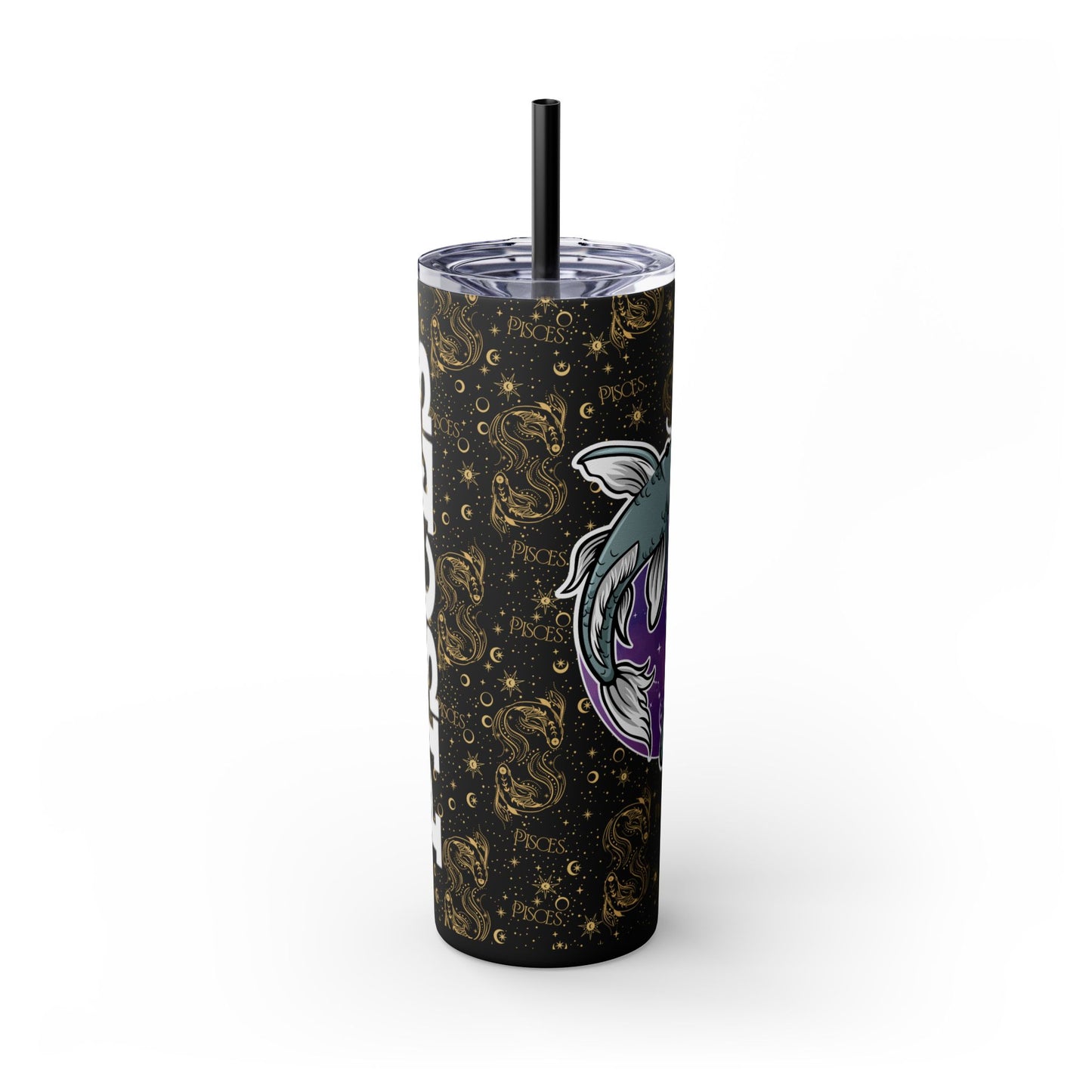 Pisces Skinny Tumbler with Straw, 20oz